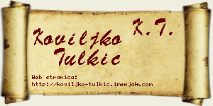Koviljko Tulkić vizit kartica